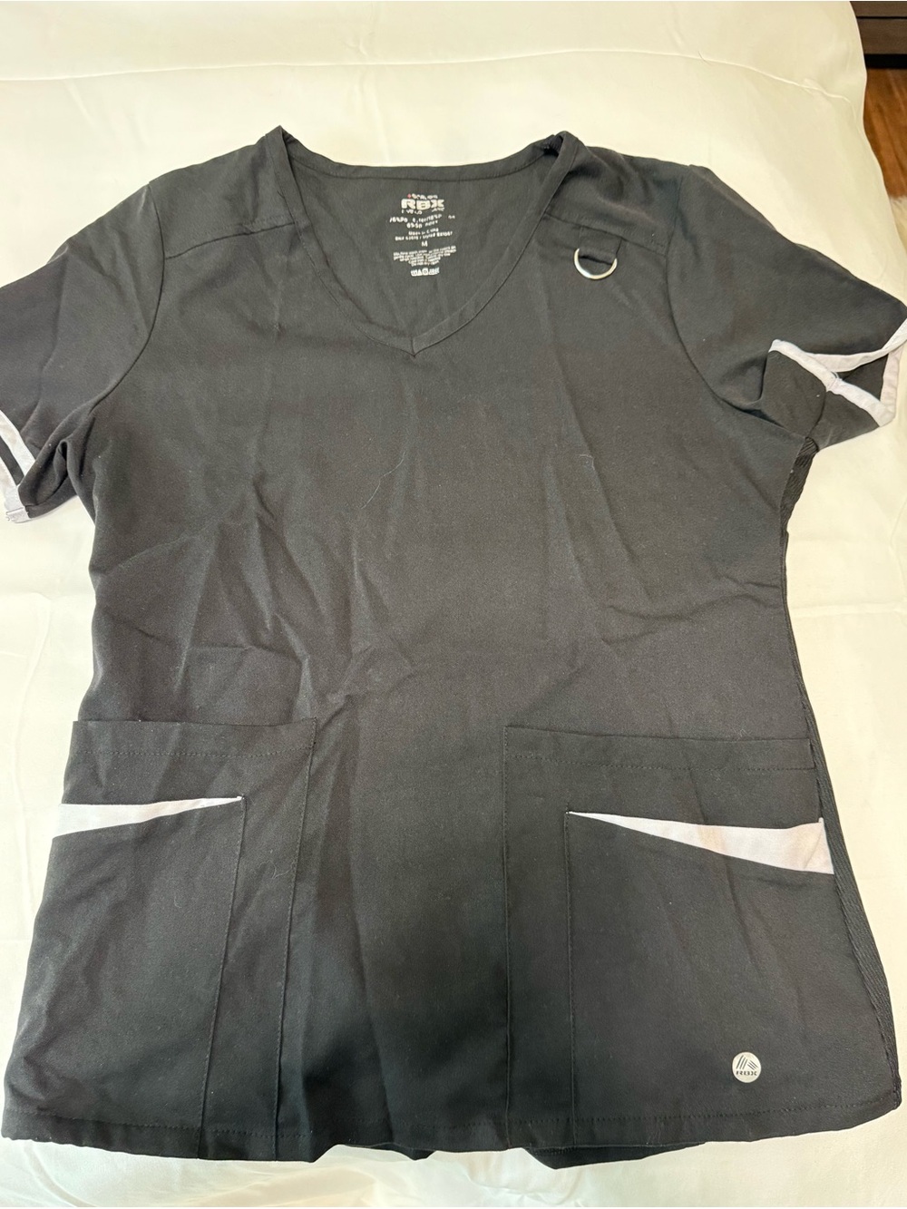 RBX Black V-Neck Scrub Top